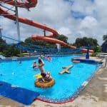 Splashway Waterpark monkey bars across the lazy river