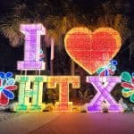 I heart HTX lights at Houston Zoo Zoo Lights