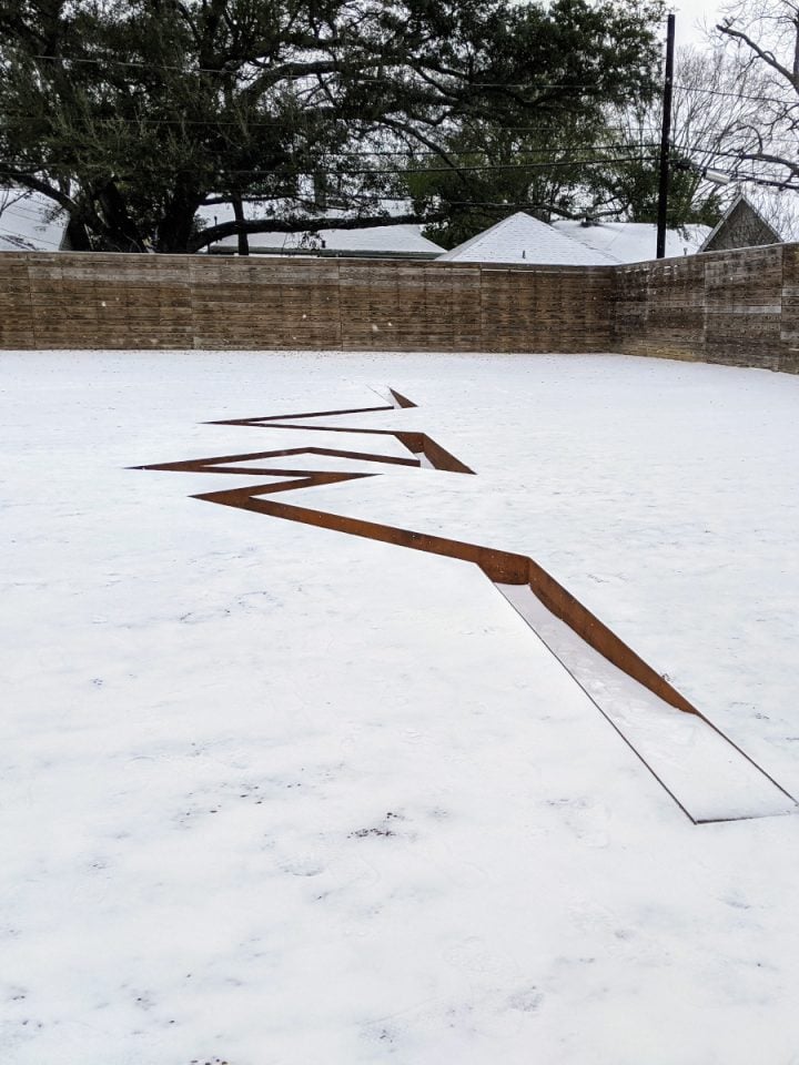 Snow at Menil Collection Houston 2021